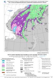 Карское море - карта-схема ледового покрова.